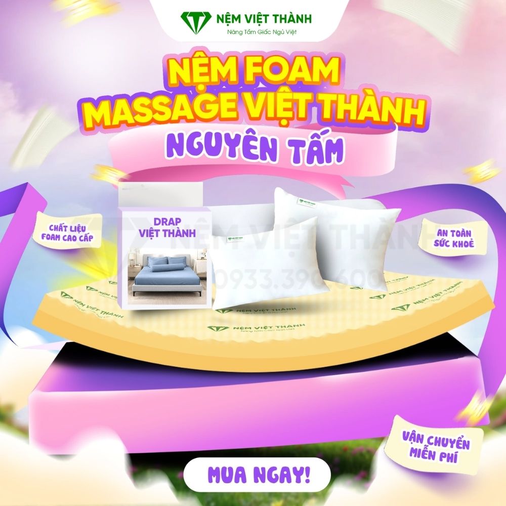 Nệm foam massage Việt Thành lựa chọn đáng cân nhắc cho người đau vai gáy