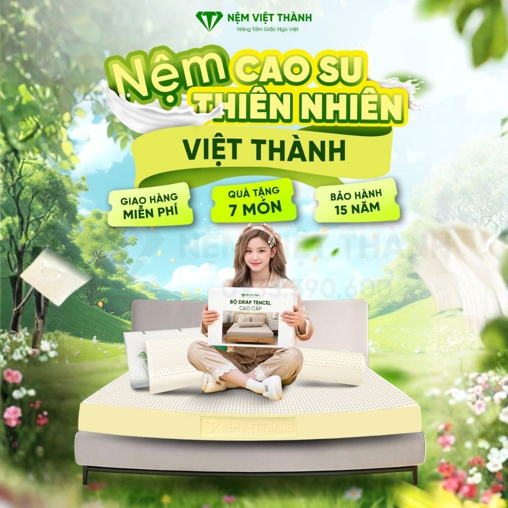 Nệm cao su thiên nhiên Việt Thành với đặc tính kháng khuẩn nổi bật Nệm cao su thiên nhiên Việt Thành với đặc tính kháng khuẩn nổi bật