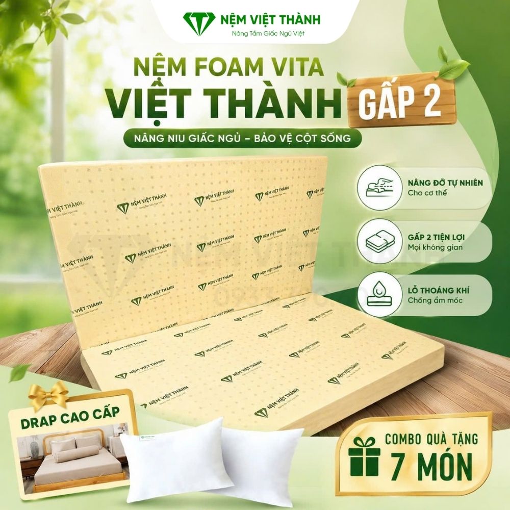 Nệm Foam Gấp 2 VITA Việt Thành Nệm Foam Gấp 2 VITA Việt Thành