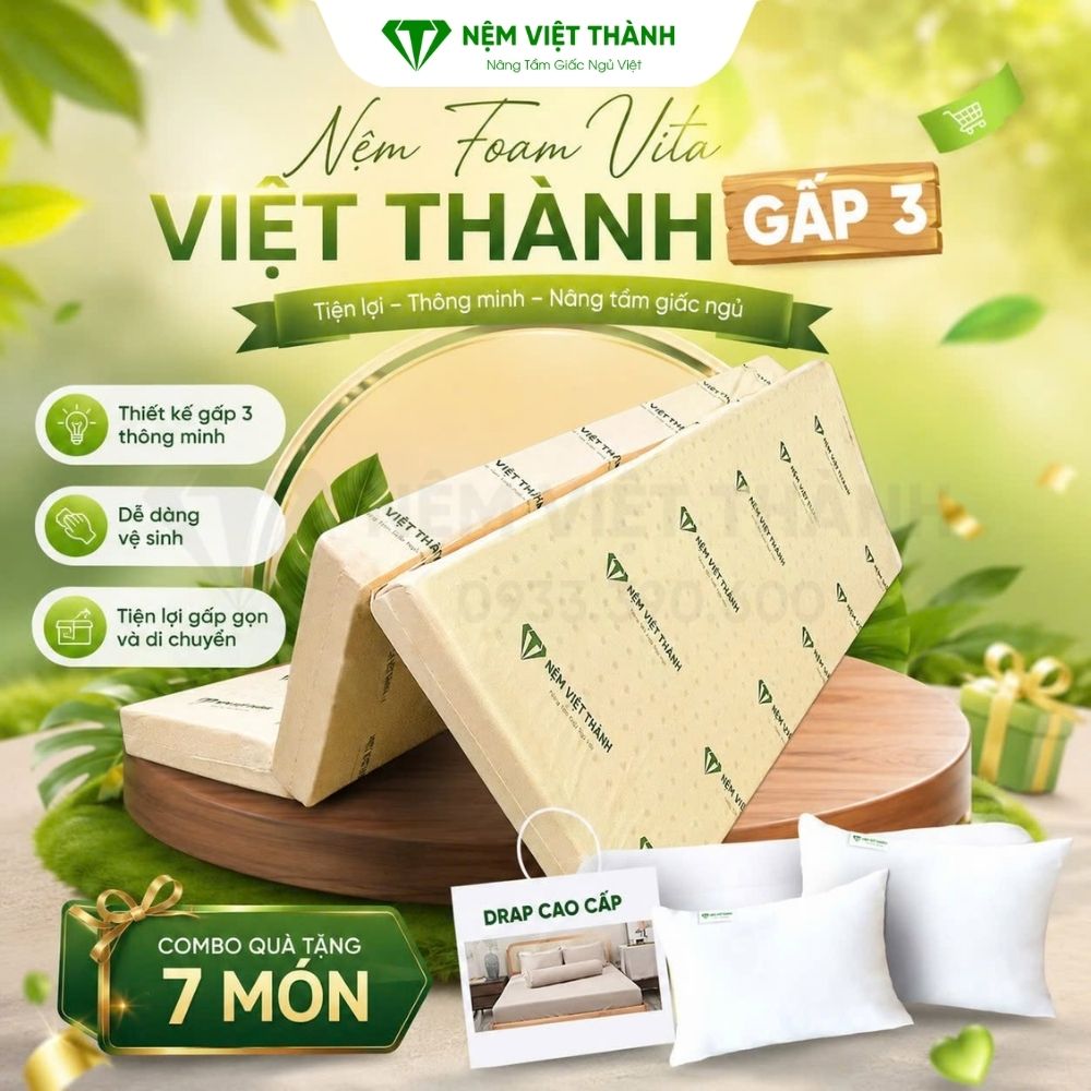 Nệm Gấp 3 VITA Việt Thành Nệm Gấp 3 VITA Việt Thành