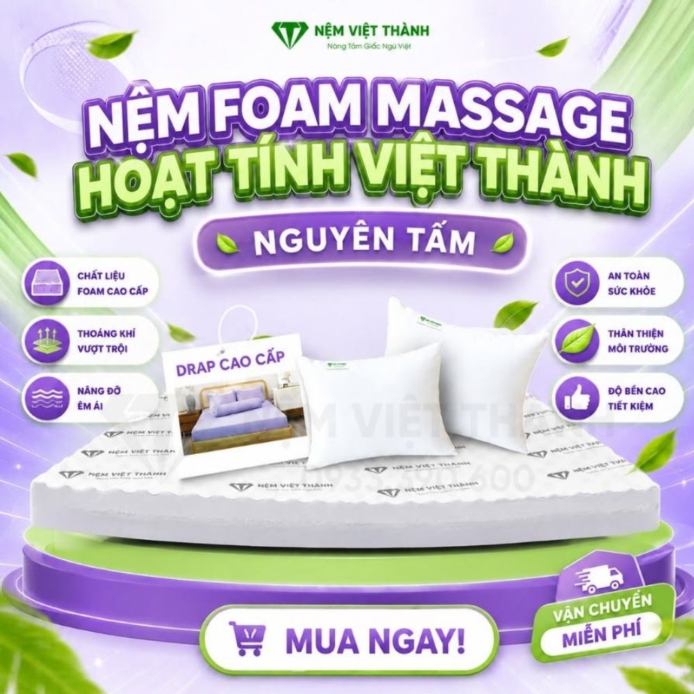 Nệm foam massage hoạt tính Việt Thành Nệm foam massage hoạt tính Việt Thành