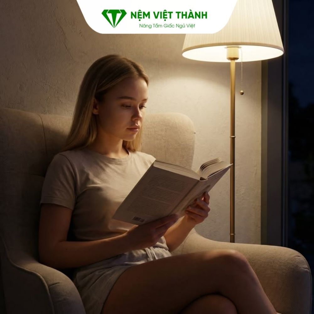 Đọc sách thư giản trước khi ngủ
