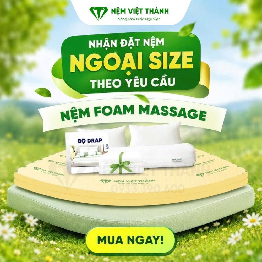 Nệm Việt Thành nhận đặt nệm 1m x 1m9 theo yêu cầu khách hàng Nệm Việt Thành nhận đặt nệm 1m x 1m9 theo yêu cầu khách hàng