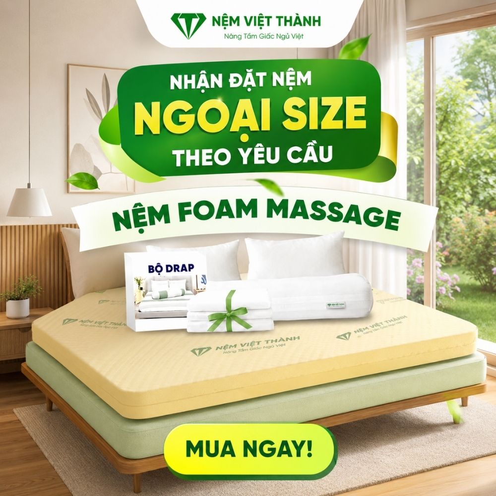 Nệm Việt Thành nhận đặt nệm 1m2 x 1m6 theo yêu cầu khách hàng Nệm Việt Thành nhận đặt nệm 1m2 x 1m6 theo yêu cầu khách hàng