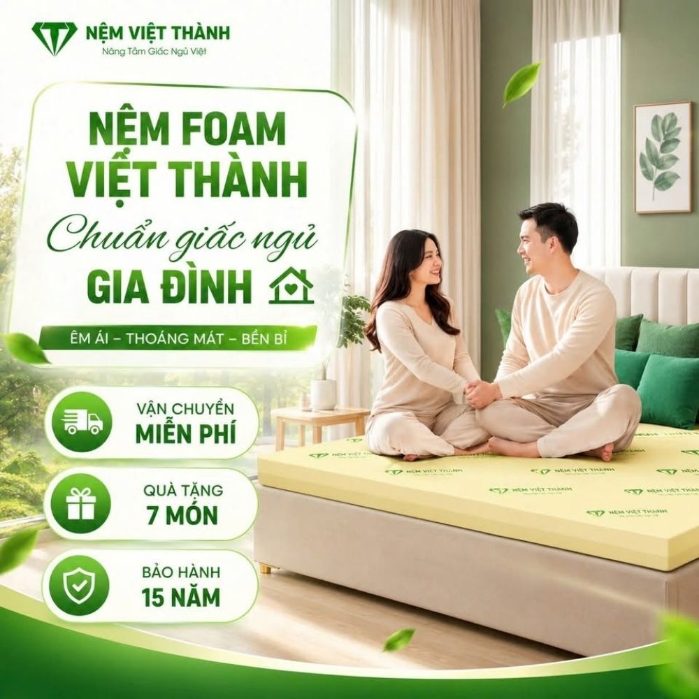 Nệm 1m5x1m9 phù hợp cho các cặp vợ chồng trẻ