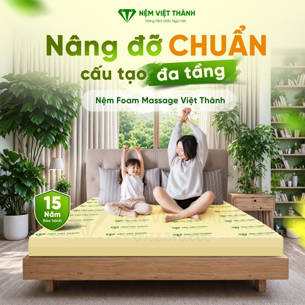 Nệm 1m6 x 1m9 phù hợp với các cặp vợ chồng và gia đình nhỏ