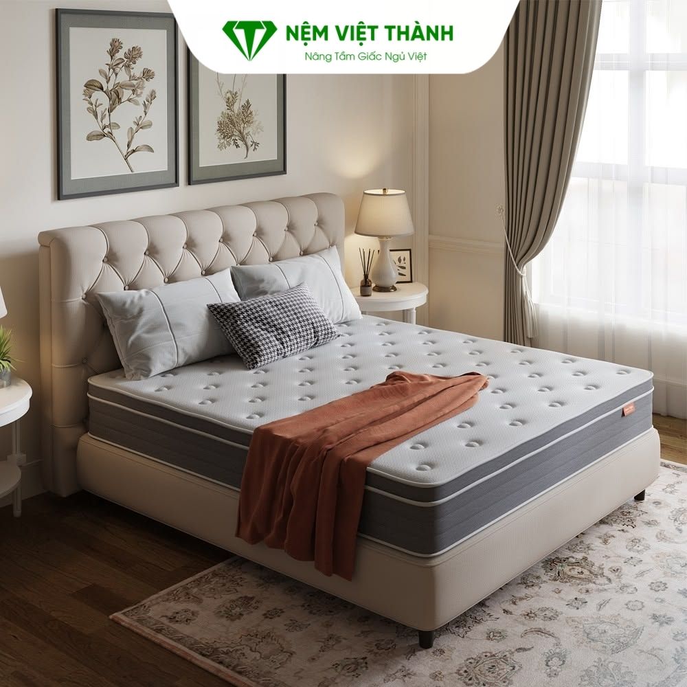Nệm 1m6 x 1m9 phù hợp với phòng ngủ có diện tích vừa và nhỏ