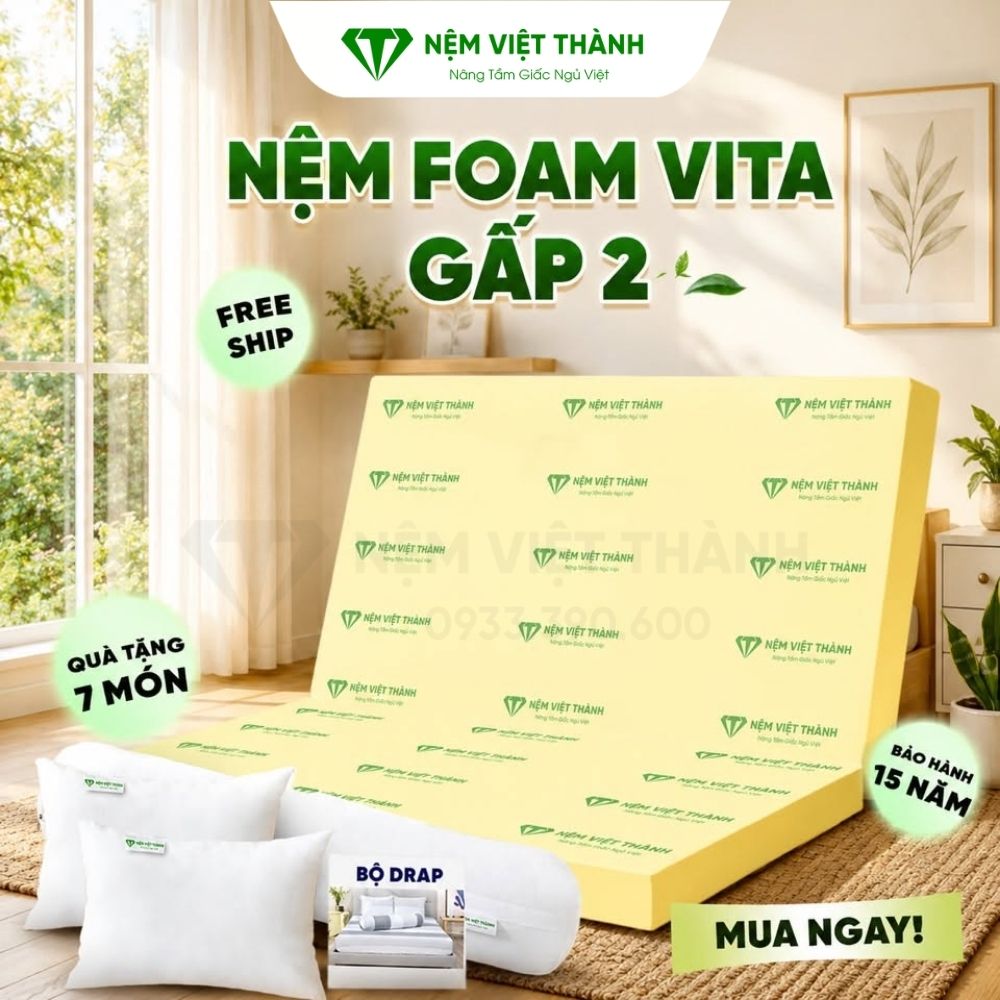 Nệm Foam VITA Gấp 2 Việt Thành Nệm Foam VITA Gấp 2 Việt Thành