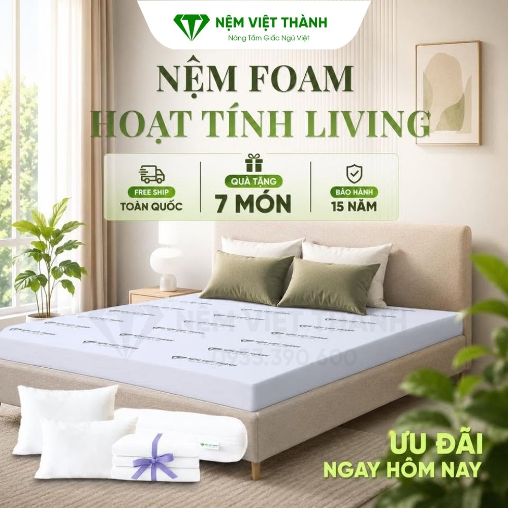 Nệm Foam Hoạt Tính LIVING Việt Thành Nệm Foam Hoạt Tính LIVING Việt Thành