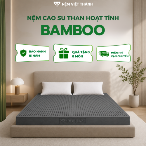 Nệm Cao Su Thiên Nhiên Than Hoạt Tính Bamboo Việt Thành