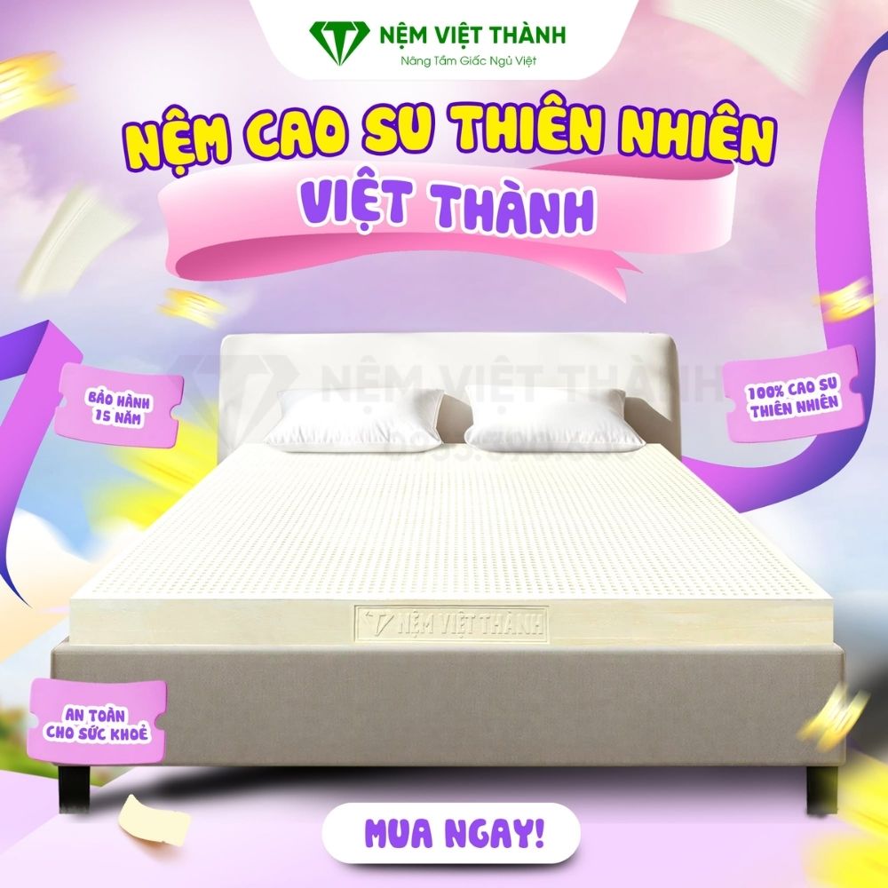 Nệm cao su thiên nhiên Việt Thành chất lượng vượt trội