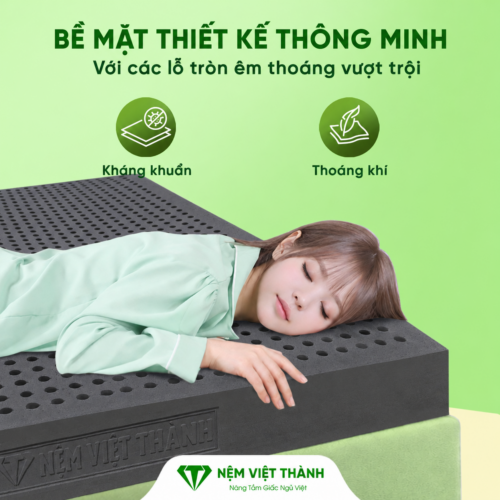 Nệm Cao Su Thiên Nhiên Than Hoạt Tính Bamboo Việt Thành 5 nem cao su thien nhien than hoat tinh bamboo 4