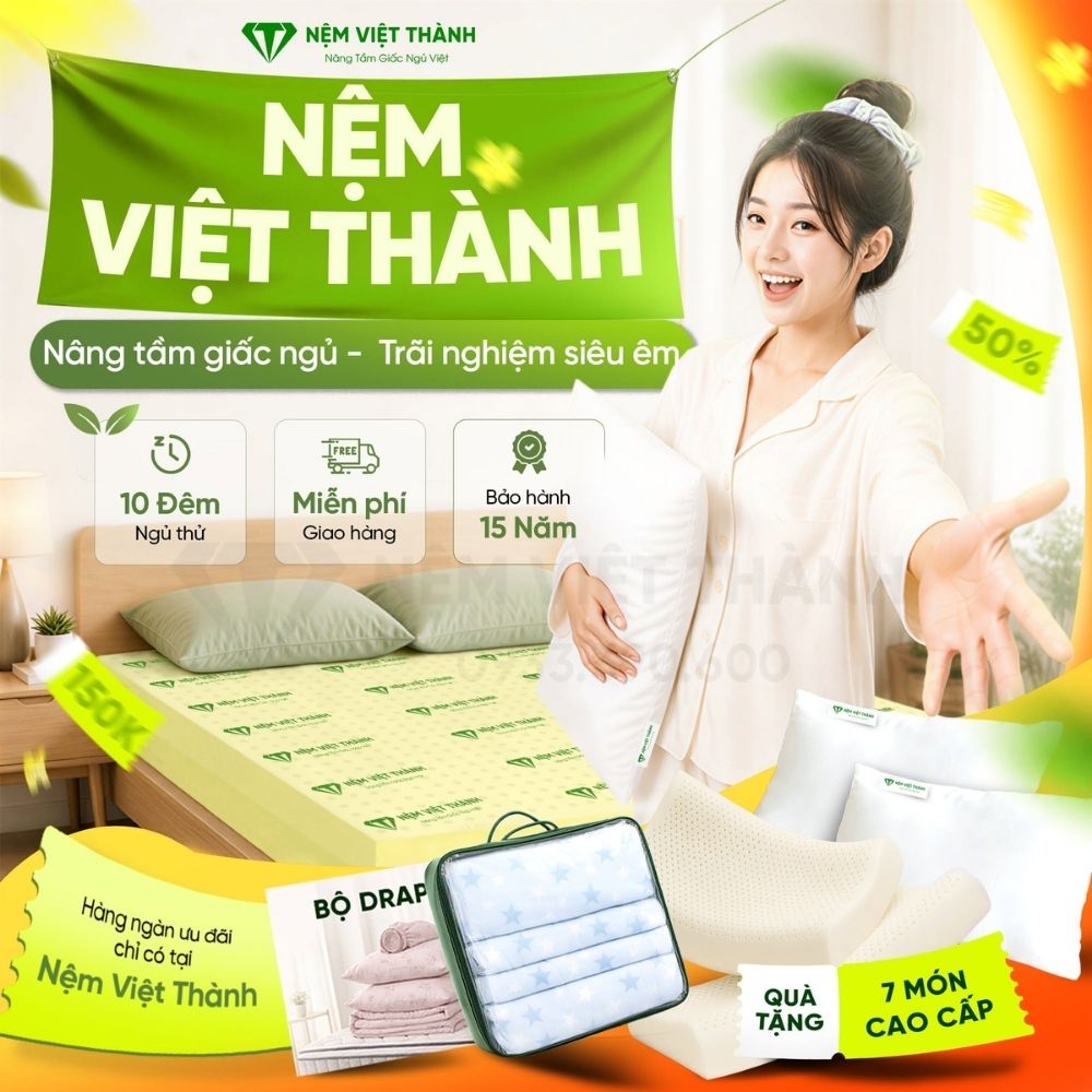 Mua nệm chất lượng, kháng khuẩn tại Nệm Việt Thành