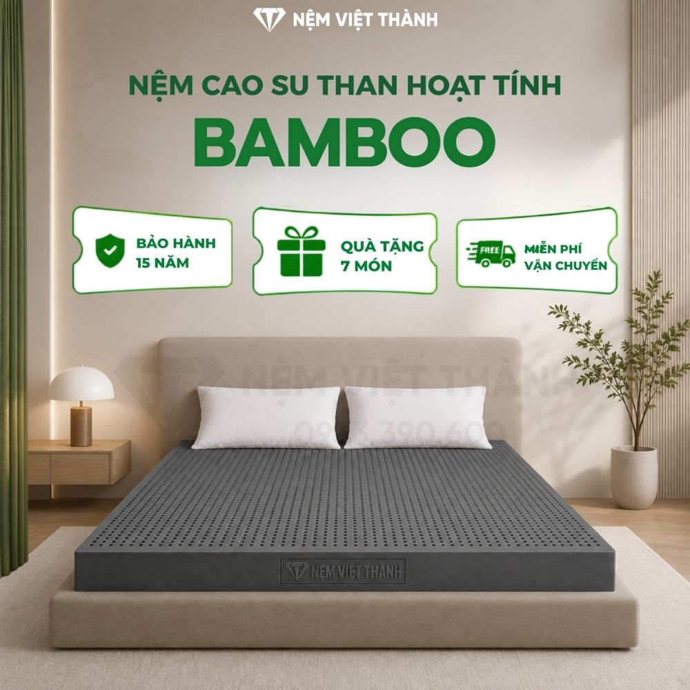 Nệm cao su thiên nhiên than hoạt tính Bamboo Việt Thành