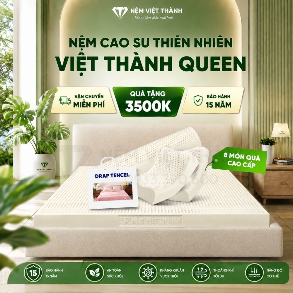 Nệm cao su thiên nhiên Queen Việt Thành