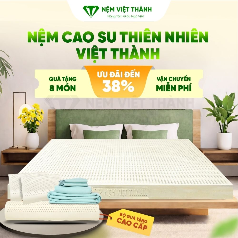Nệm cao su thiên nhiên Việt Thành cam kết chất lượng vượt trội Nệm cao su thiên nhiên Việt Thành cam kết chất lượng vượt trội