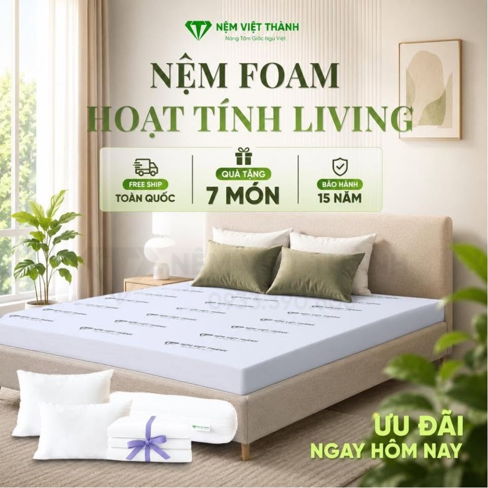 Nệm foam hoạt tính LIVING Việt Thành Nệm foam hoạt tính LIVING Việt Thành