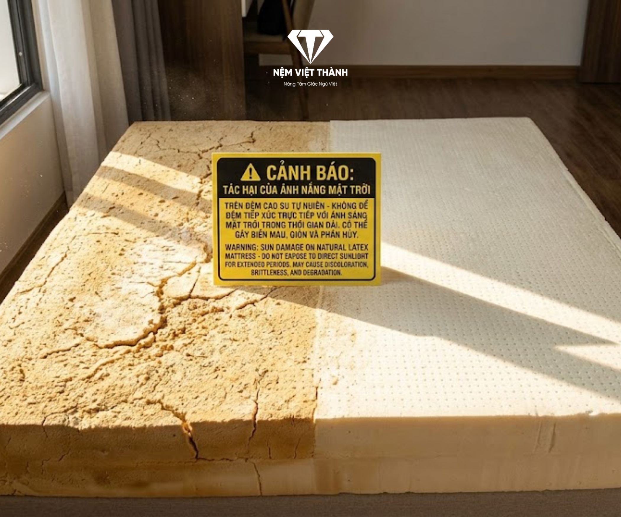 Cách Xử Lý Nệm Cao Su Bị Ướt Đúng Cách, Không Làm Hỏng Nệm 7 Không phơi nệm trực tiếp dưới nắng gắt trong thời gian dài