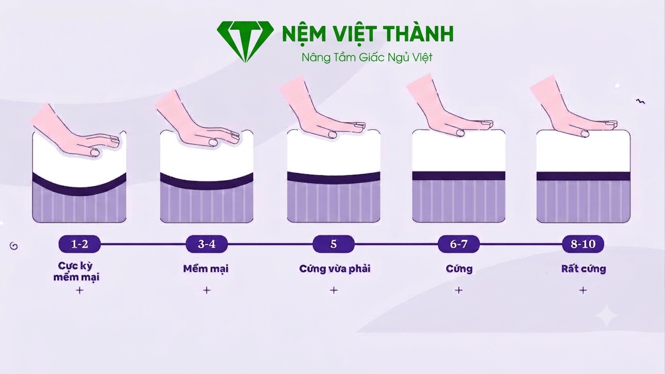 4. Độ cứng nệm bao nhiêu là tốt?