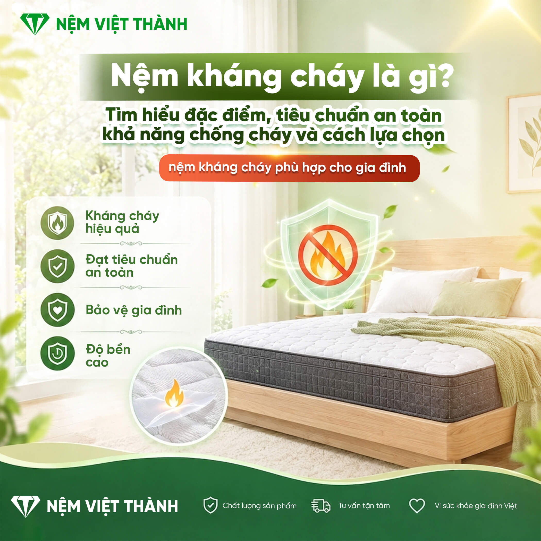 Nệm Kháng Cháy Là Gì? Tiêu Chuẩn Và Cách Chọn Nệm An Toàn