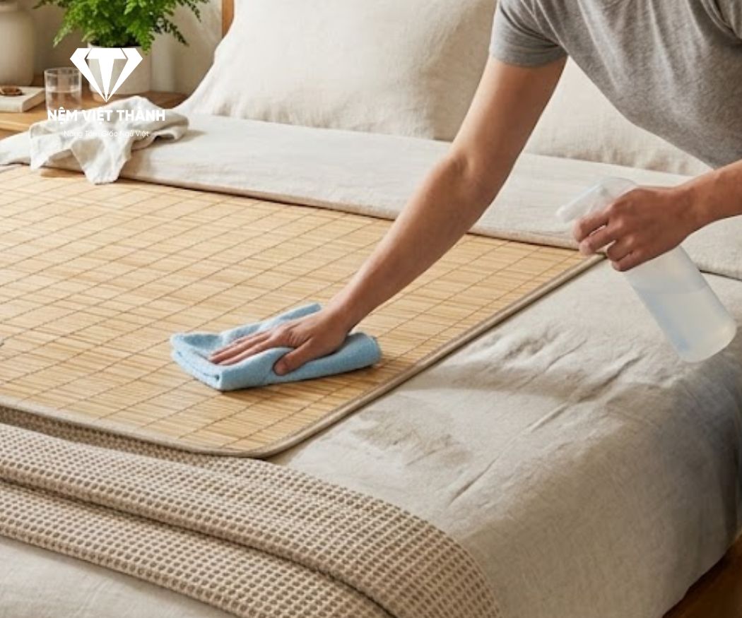 Cách vệ sinh và bảo quản nệm, chiếu trúc
