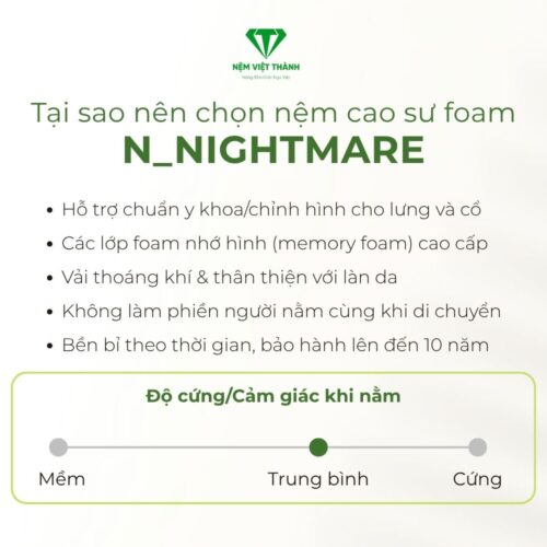 Ưu điểm của Nệm Cao Su Foam N_Nightmare