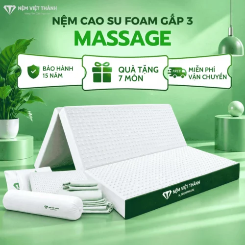 Nệm Cao Su Foam N_Nightmare Massage Gấp 3 Việt Thành
