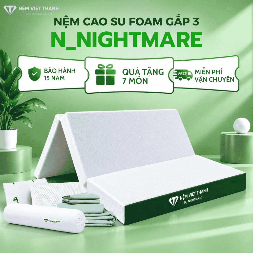 Nệm Cao Su Foam N_Nightmare Gấp 3 Việt Thành Nệm Cao Su Foam N_Nightmare Gấp 3 Việt Thành