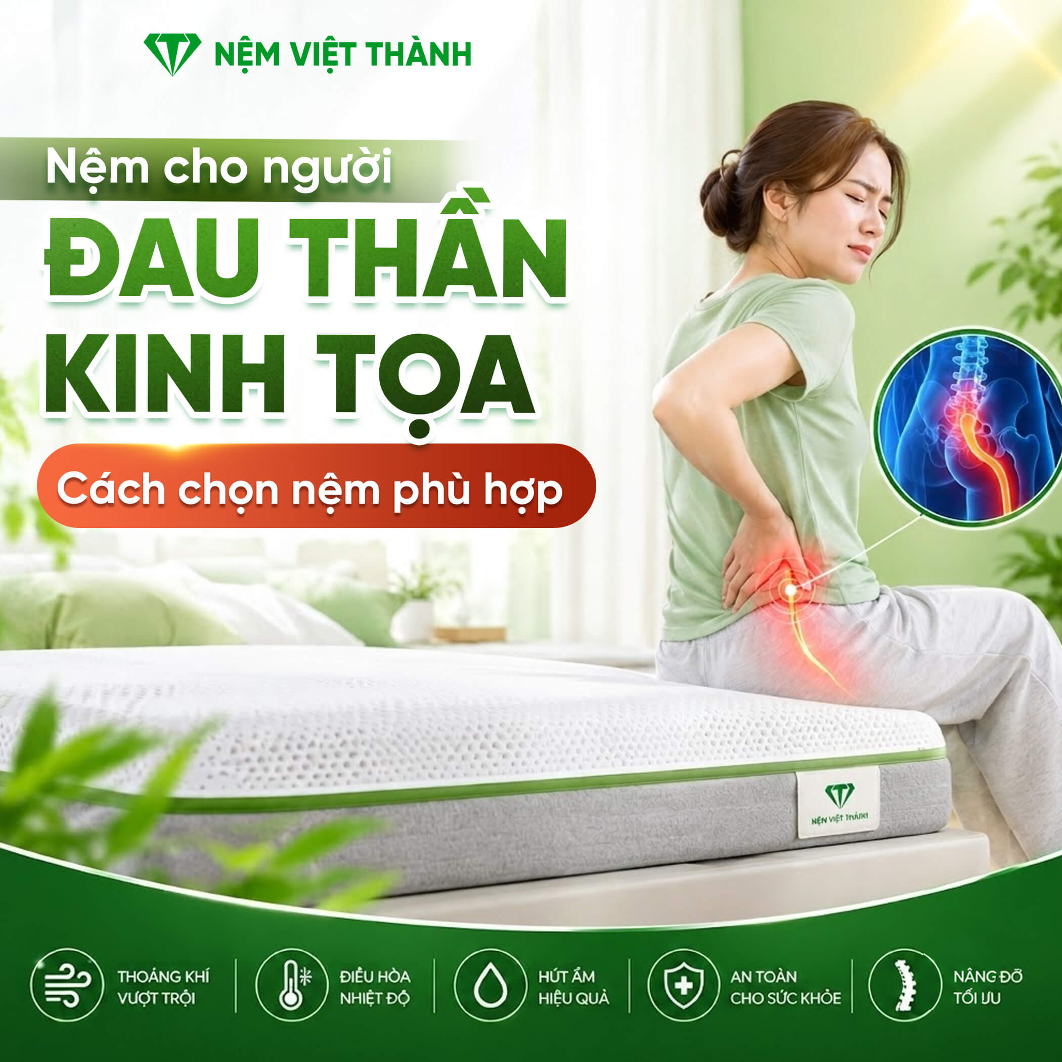 Nệm Cho Người Đau Thần Kinh Tọa: Cách Chọn Nệm Phù Hợp