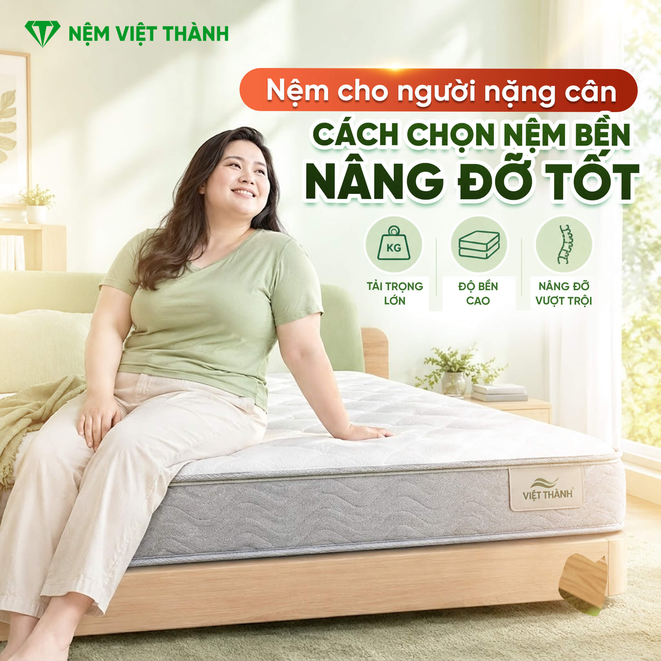 Nệm Cho Người Nặng Cân: Cách Chọn Nệm Bền, Nâng Đỡ Tốt