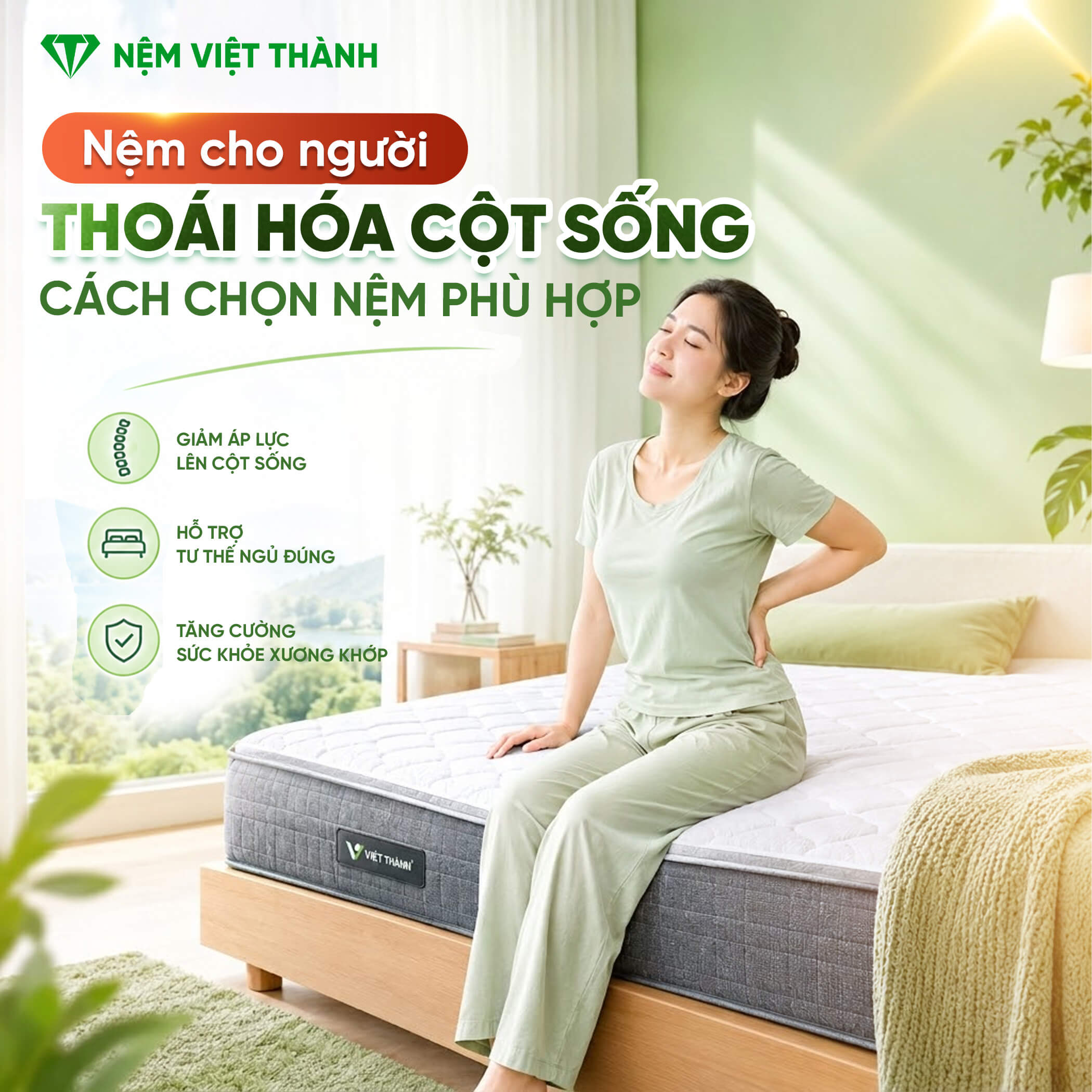 Nệm Cho Người Thoái Hóa Cột Sống: Cách Chọn Nệm Phù Hợp